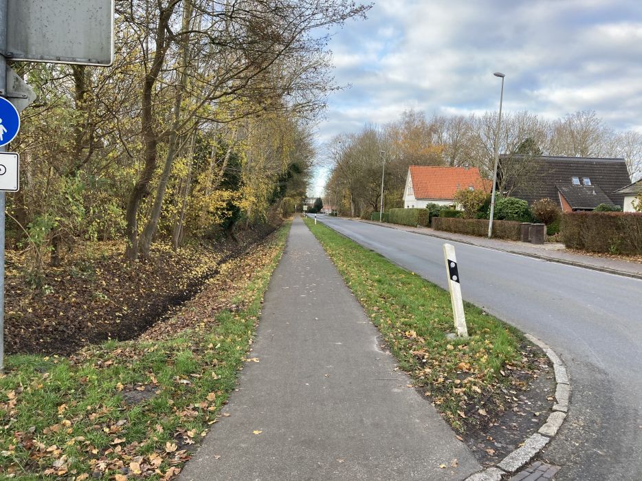 Wittmunder Str., Nov. 2020, Gehweg Fahrrad frei in beide Richtungen